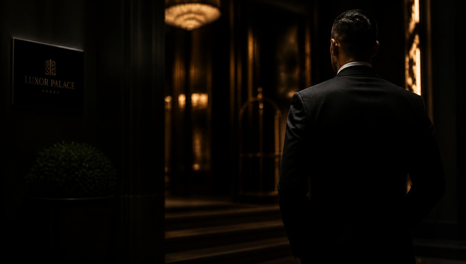 Agent de sécurité K1 SECURITY devant un établissement haut de gamme